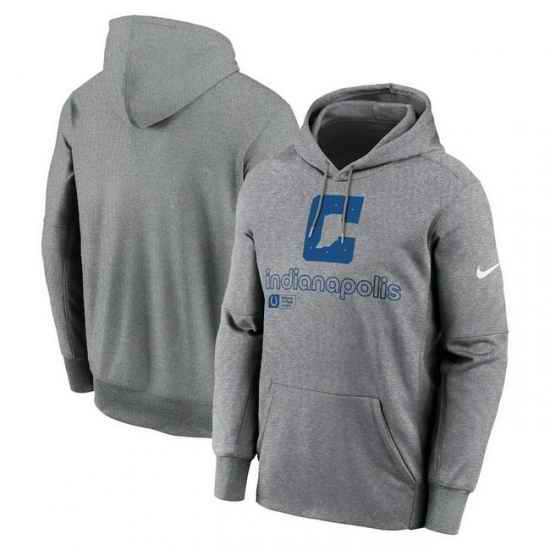 Men Nike Heather Gray Indianapolis Colts Performance Pullover Hoodie
